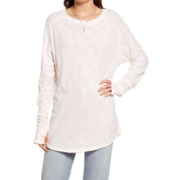 Free People Tops - We The Free Women's Arden Long Oversize Sleeve T-Shirt - Dreamt Kiss Sz XL NWT